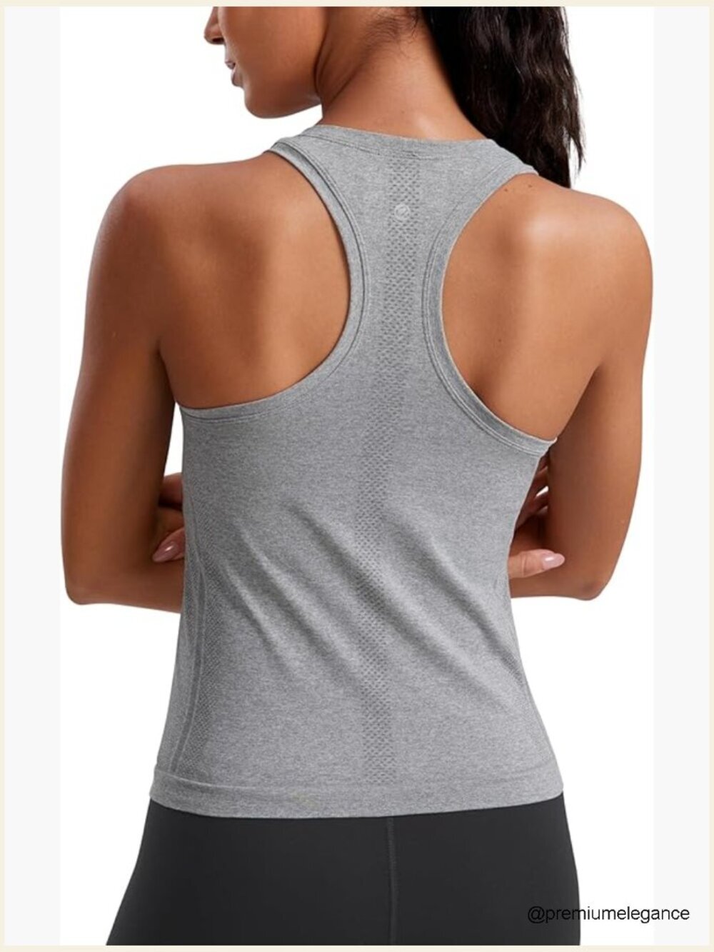 Seamless Workout Tank Top Racerback Sleeveless Crewneck Breathable
